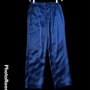 Lulus My Story Navy Blue Satin Trouser Pants